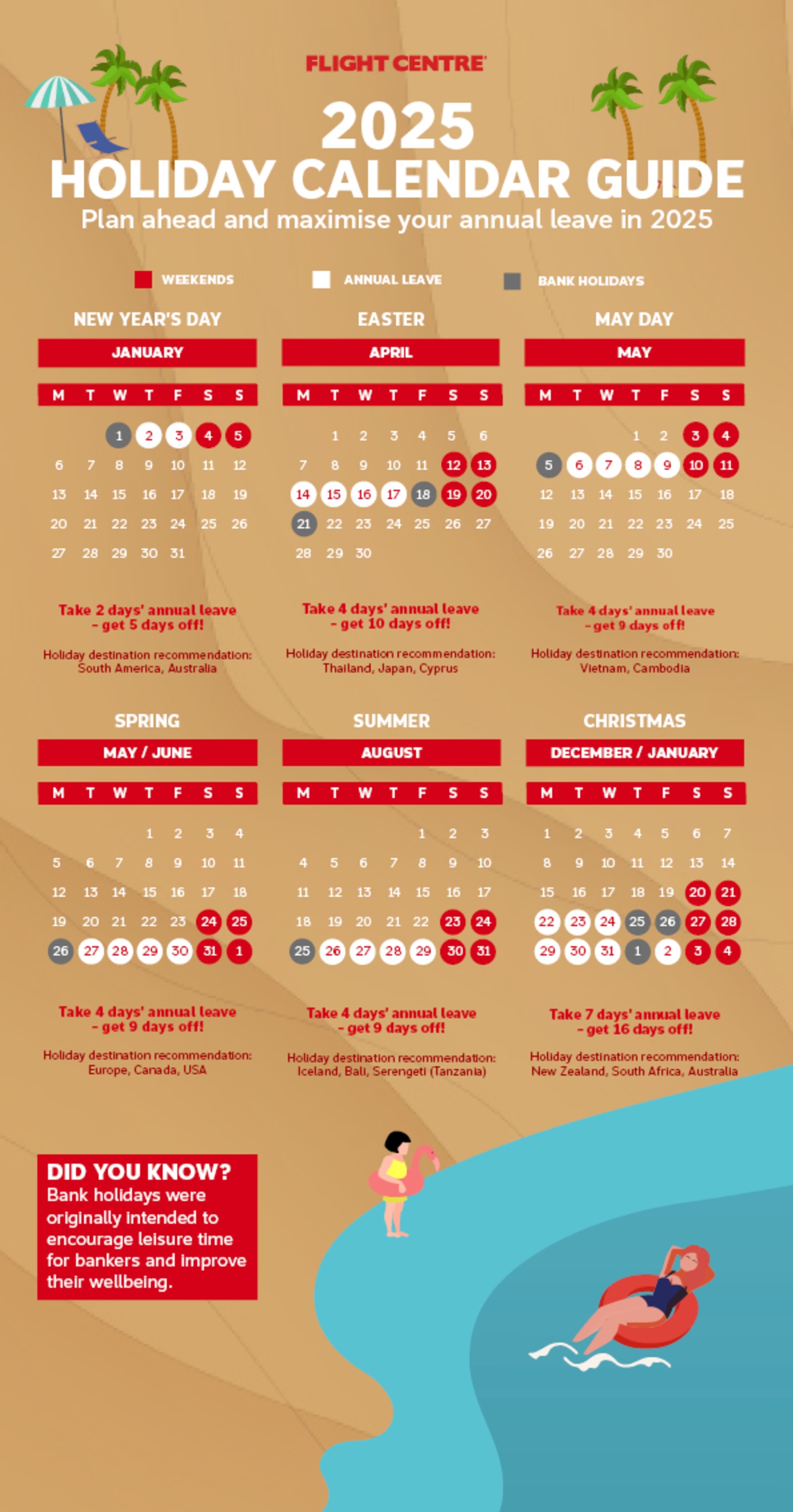 2025 Holiday Calendar Guide | Flight Centre UK